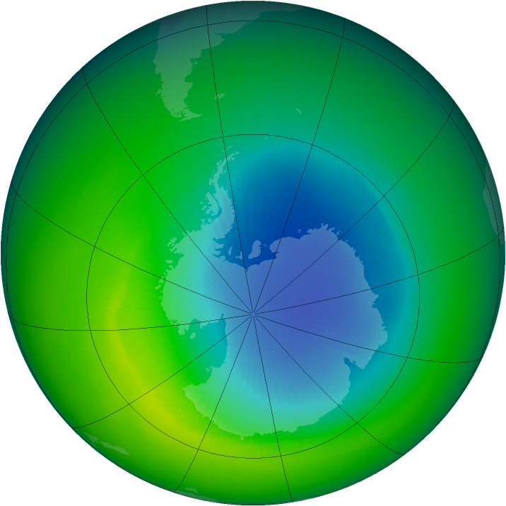 1982-October monthly mean Antarctic ozone